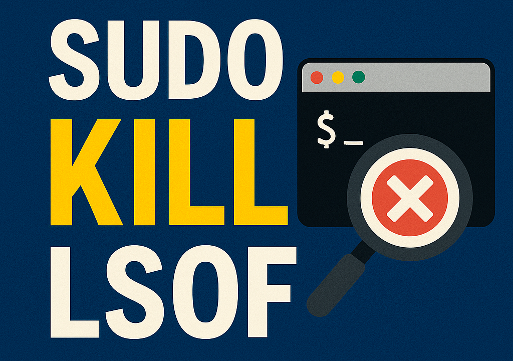 Using: sudo kill -9 $(lsof -ti:<port number>)